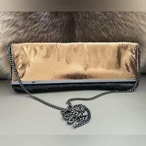 BCBGMaxAzria Nadja Metallic Gold & Black Clutch